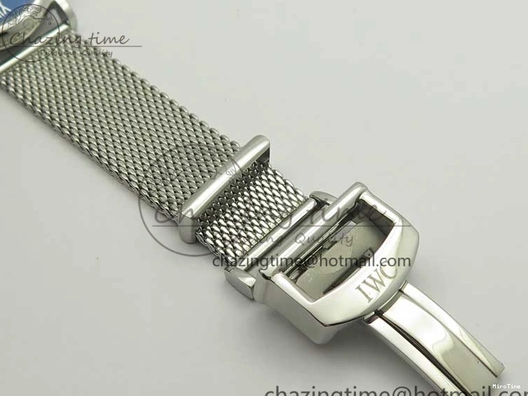 MIROTIME 0104 FastDry Portofino IW356501 SS V3 MK 1:1 Best Edition Black Dial On SS Mesh Bracelet MIYOTA 7195